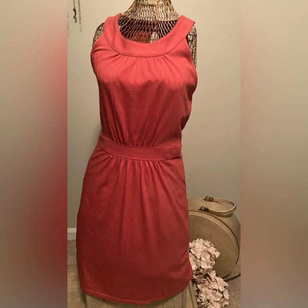 Ann Taylor LOFT Sleeveless Dress with Banded Collar and Waist - Picture 1 of 7